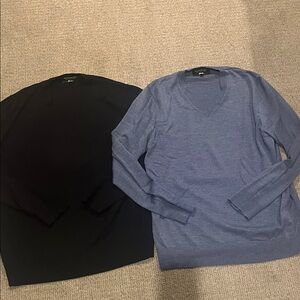 Banana Republic Blue Sweater set of 2. Navy and lighter blue large tall size
